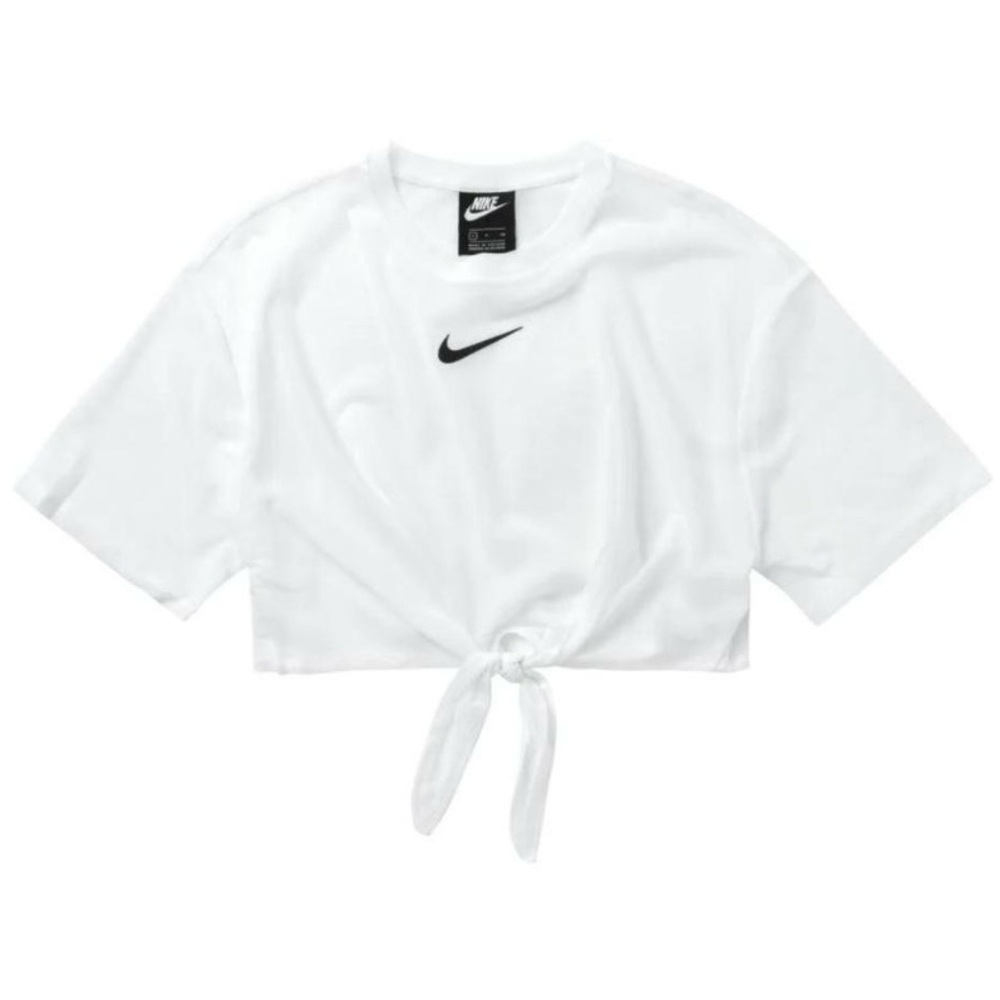Nike White Tie-Front Crop Top